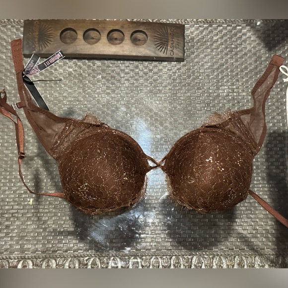 Victoria’s Secret®️ BOMBSHELL™️Brown Lace & Mesh Bra Size 36B - Picture 13 of 14